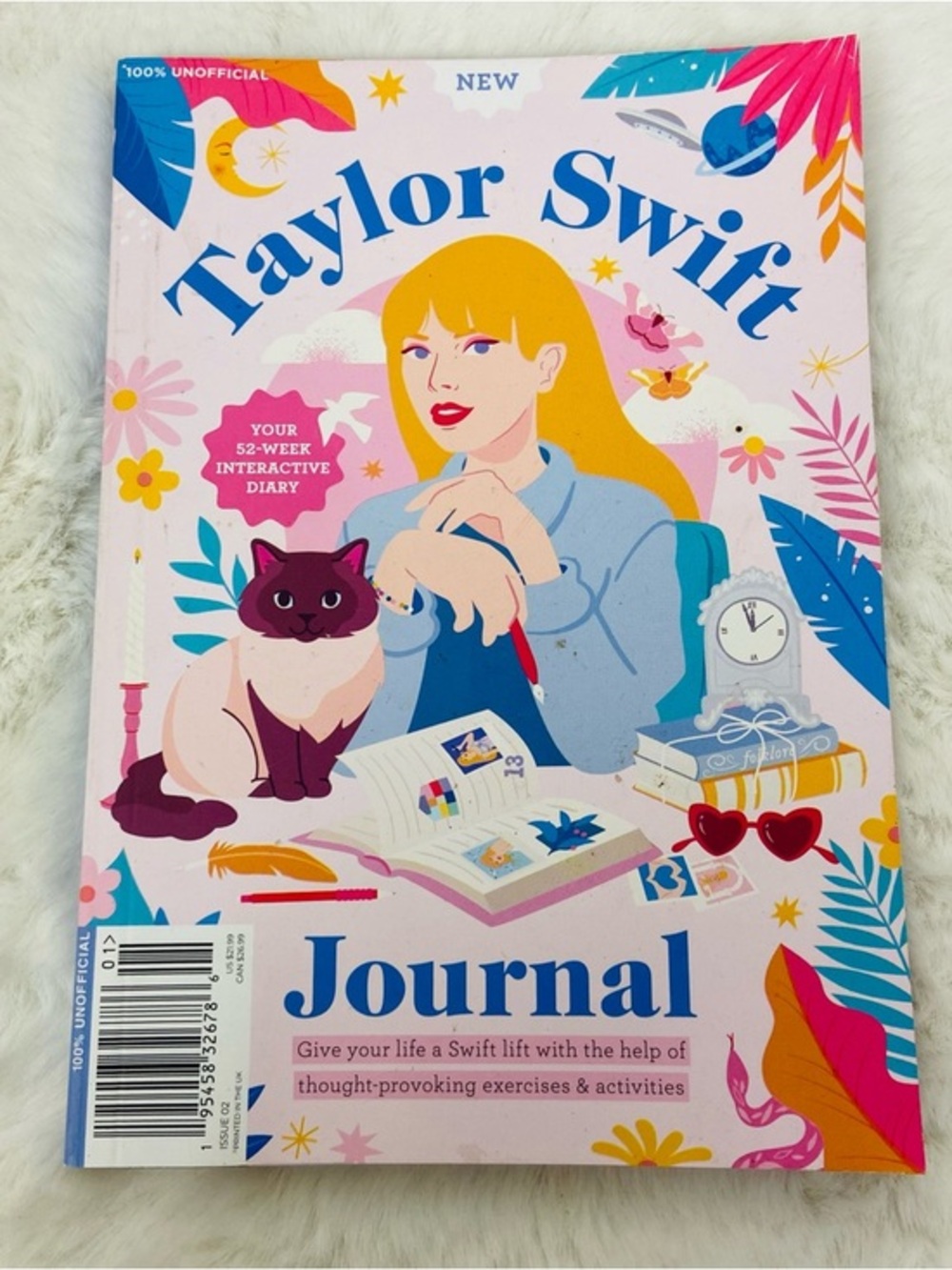 Taylor Swift Pink Blue Yellow Illustrated thought-provoking interactive Journal